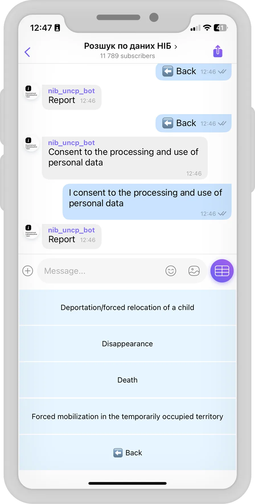 Rządowy chatbot — odnajdywanie krewnych zaginionych podczas wojny — zadania projektu