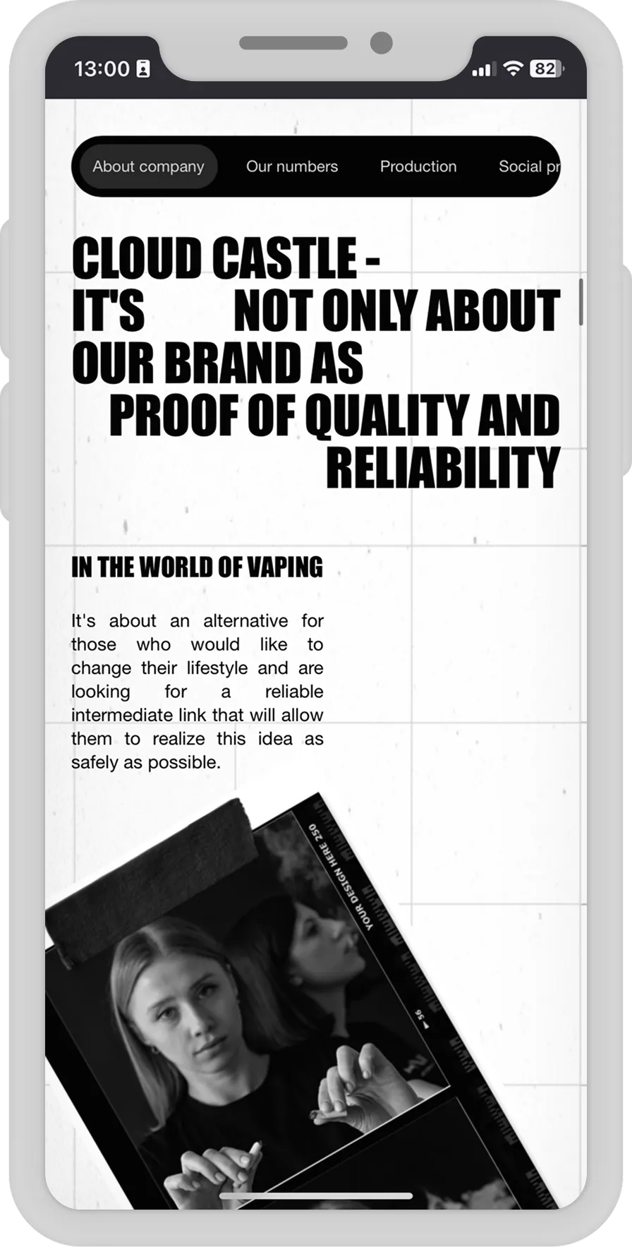 Cloud Castle — landing page dla rynku premium e-papierosów — ekran 2